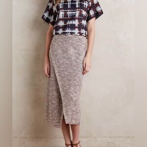 Anthropologie Beige Midi Skirt